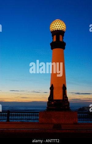 CARNIVAL LIGHTS AT KURSAAL CENTER BY RAFAEL MONEO AND ZURRIOLA PROMENADE IN DONOSTIA SAN SEBASTIAN CITY GUIPUZCOA EUSKADI  SPAIN Stock Photo