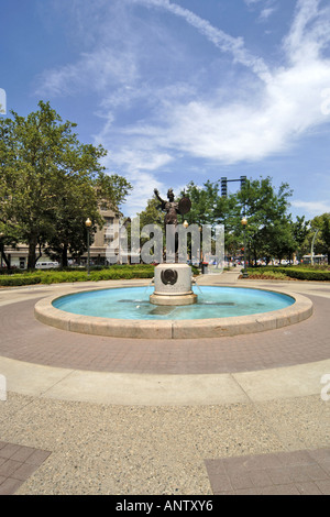 Fountain in the Grand Circus Park Detroit Michigan MI Stock Photo