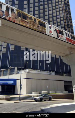 The people-mover metro system on downtown Detroit city, Michigan MI Stock Photo