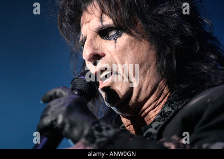 Alice Cooper formerly known as Vincent Damon Furnier at Nottingham Indoor Arena, Nottingham, UK Stock Photo