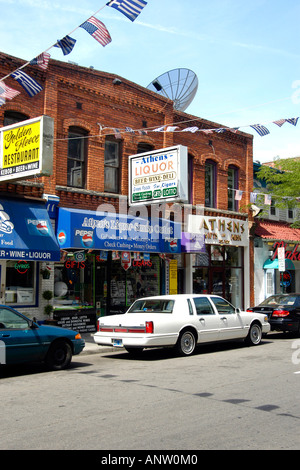 Greektown district in Detroit Michigan MI Stock Photo