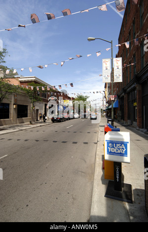 Greektown district in Detroit Michigan MI Stock Photo