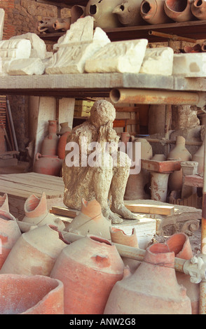 Artifacts preserved by the ash which covered Pompeii after the eruption of Mount Vesuvius in Campania, Italy in 79AD Stock Photo