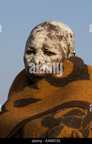 Xhosa boy in initiation period after circumcision, Coffee Bay, Wild Coast, Eastern Cape, South Africa Stock Photo