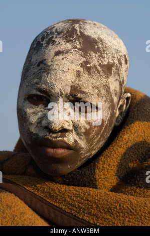 Xhosa boy in initiation period after circumcision, Coffee Bay, Wild Coast, Eastern Cape, South Africa Stock Photo