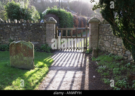 Church Yard Gate St Mary's Church Almondsbury Gloucestershire England Stock Photo