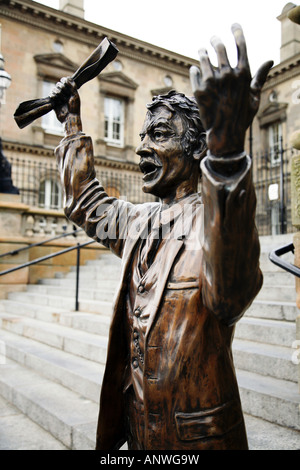 Public sculpture. The Speaker at Custom House in Belfast Northern Ireland Sculpted by Gareth Knowles Stock Photo