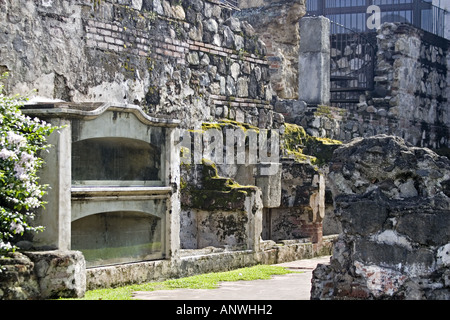 GUATEMALA ANTIGUA Crypts in the ruins of former monastery of Dominican Friars Stock Photo