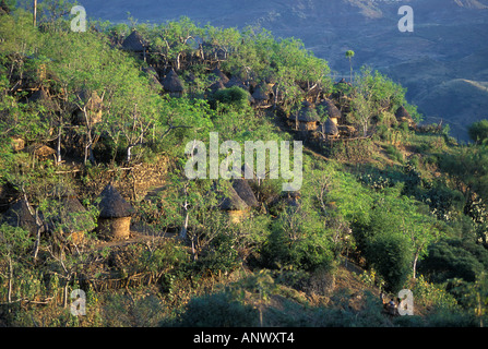 Konso An indigenous, hillside Konso tribe village in the Omo Valley, Ethiopia ...