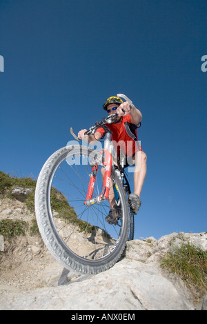 mountainbiker in the mountains, Austria, Styria, Alps Stock Photo - Alamy