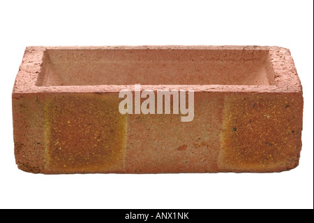 Side of a Red brick on a white background Stock Photo