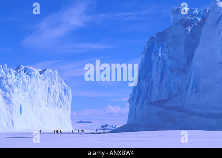 Antarctica, Australian Antarctic Territory, Auster 'EP' Rookery. Tourists and icescapes Stock Photo