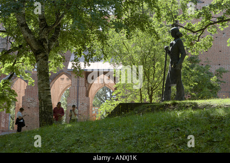 A statue of the poet Kristjan Jaak Peterson on Toome Hill, Tartu, Estonia Stock Photo