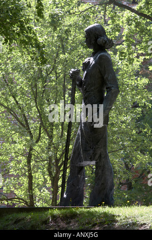 A statue of the poet Kristjan Jaak Peterson on Toome Hill, Tartu, Estonia Stock Photo