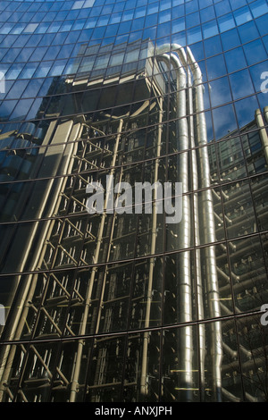 Lloyds Building reflected in the Willis Building Lime Street London EC3 Stock Photo