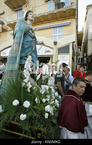 Catholic procession, Calvi, Corsica, France Stock Photo