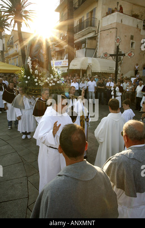 Catholic procession, Calvi, Corsica, France Stock Photo