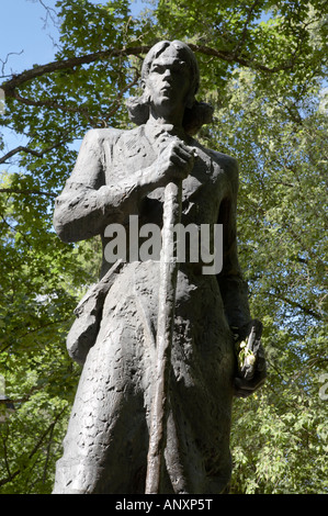 A statue of the poet Kristjan Jaak Peterson on Toome Hill, Tartu, Estonia Stock Photo