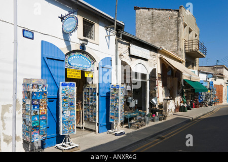 Shops near the Castle in the Old Town, Limassol, South Coast, Cyprus Stock Photo