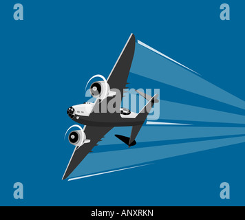 Propeller airplane in flight Stock Photo - Alamy