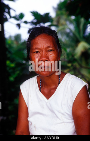 Carib Indian Tribe Elder, Carib Nation Territory, Dominica, Caribbean Stock Photo