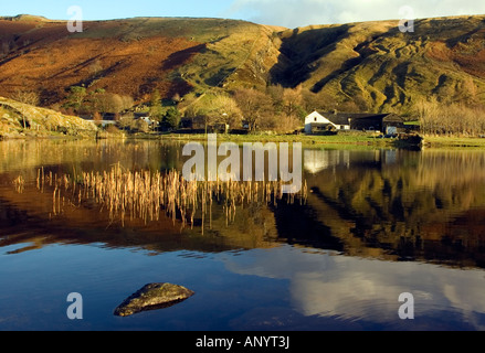 watendlath farmhouse reflected in watendlath tarn elglish lake district national park cumbria Stock Photo