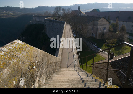 Europe, FRANCE, Jura, Doubs, BESANCON: Bescancon Citadelle, Fortress built by Vauban 1672, View from the fortress walls Stock Photo