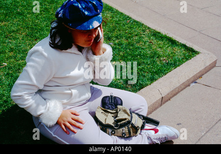 Sydney NSW Australia Child Using Mobile Phone Stock Photo