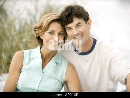 Mature couple smiling, portrait Stock Photo