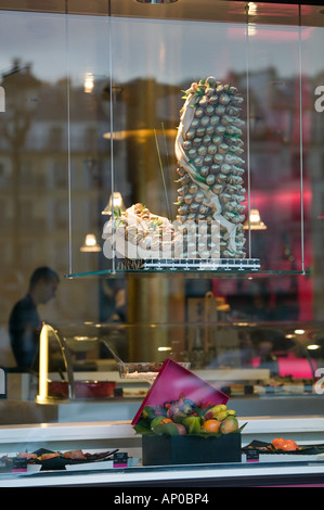 Europe, France, Paris, Place de la Madeleine: Fauchon, Famous Gourmet Food Store, Window Display Stock Photo