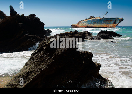 Wreck of American Star Playa de Garcey near Pajara Fuerteventura Canary ...