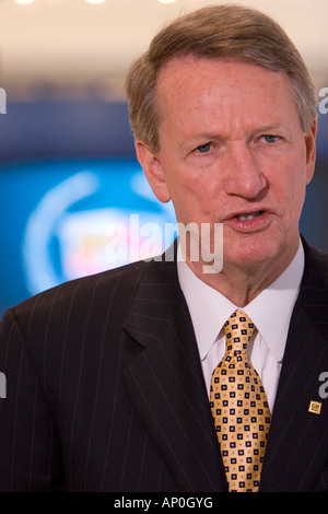 Detroit Michigan General Motors CEO Richard Wagoner at the North American International Auto Show Stock Photo