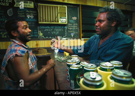 Boxer Lizard with challenger in Pub, Fred Brophy's Boxing Troupe, Boulia, Queensland, Australia Stock Photo