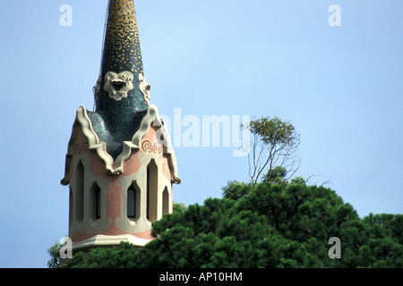 Parc Gueell by Antoni Gaudi, Barcelona, Spain Stock Photo