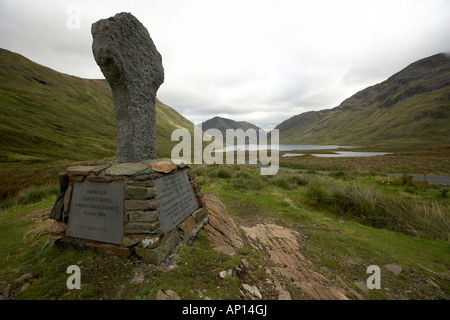 Famine walk memorial stone at the Doo Lough Pass County Mayo Ireland Stock Photo