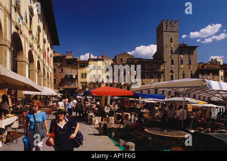 Antiques market in Arezzo Tuscany Italy Stock Photo Alamy