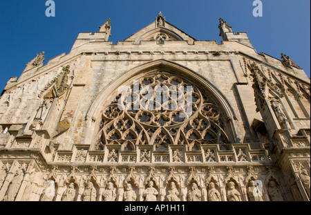 The Rose Window at the west end of The Cathedral Church of St Peter at Exeter, Devon Stock Photo