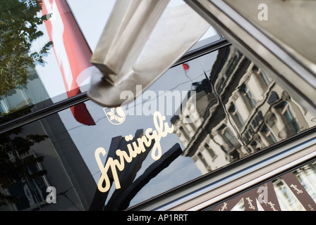 Confiserie Spruengli at Paradeplatz in the center of Zurich, Switzerland. Stock Photo