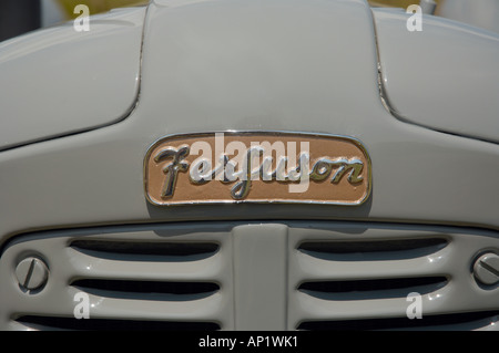tractor badge on a old tractor Stock Photo