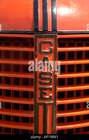 tractor badge on a old tractor Stock Photo