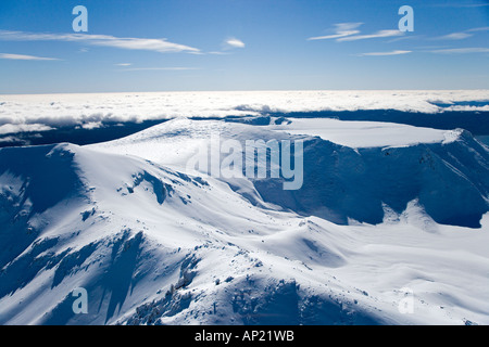 Mt Tongariro Tongariro National Park Central Plateau North Island New Zealand aerial Stock Photo