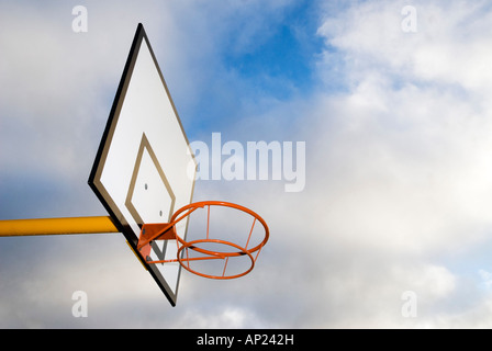 Basketball hoop against the sky Stock Photo