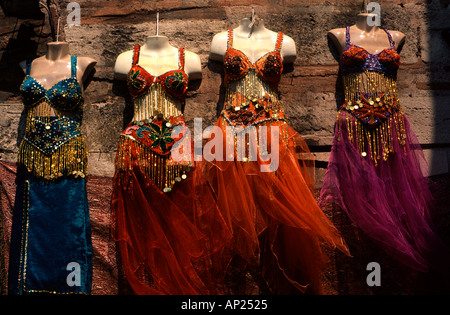Belly dance clothing for sale at the old Grand bazaar in Istanbul Sultanahmet district  Turkey Stock Photo