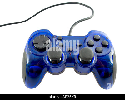 blue video game controller detail for console Stock Photo - Alamy
