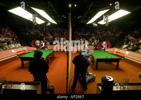 The Crucible Theatre arena during the World Snooker Championships at the Crucible Theatre in Sheffield Stock Photo