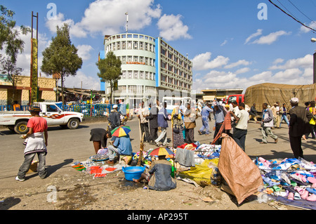 A typical street scene from the Mercato (market) in Addis Ababa. Stock Photo