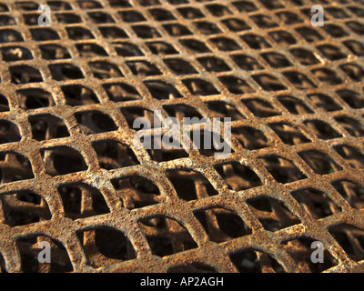 Old and rusty metal grid background texture Stock Photo