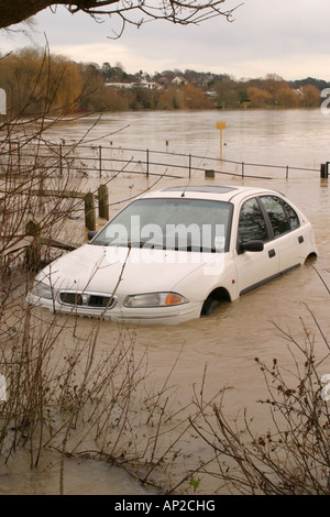 River Arun in flood January 2008 Stock Photo