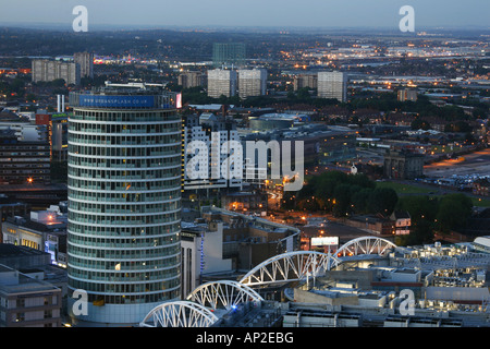 Birmingham city skyline showing Rotunda and Eastside Stock Photo