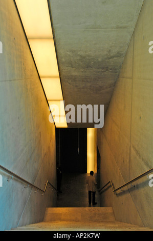 Man walking down the stairs of the new Jewish Centre, Synagogue, Munich, Bavaria, Germany Stock Photo